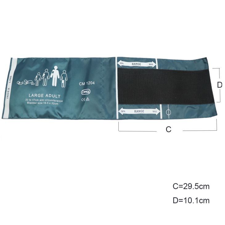 Large Adult Single Tube Nibp Cuff , 33-47cm Arm Circumference