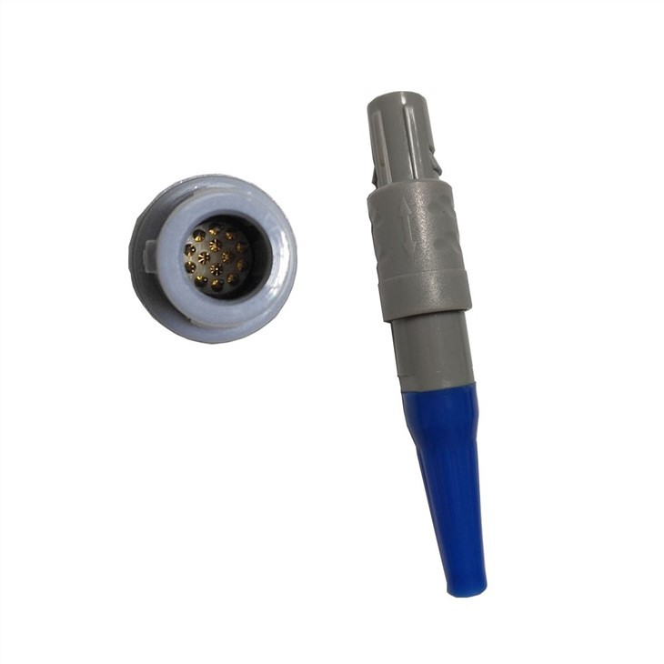 Plastic Connector PAG 1-10pin 14pin 1P Two Keying 60 Degree Push-Pull Circular Straight Plug With Bend Relief