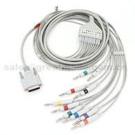 Compatible Nihon Kohden / Carewell BJ-901D Pacient 10/12 Conductor ECG Cable EKG amb 6 coixins d'elèctrodes i 4 LIMB